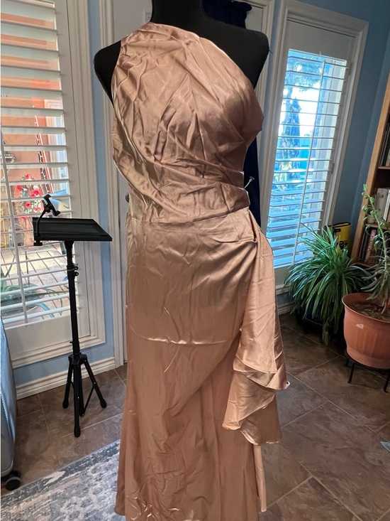 SHEIN Dresses & Skirts - SHEIN One-Shoulder Satin Gown in Champagne